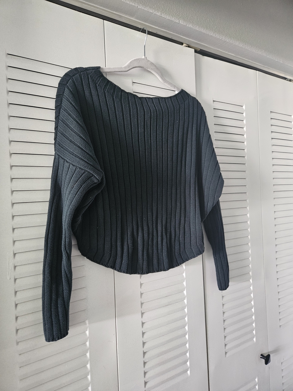 Express Ribbed Crewneck Sweater - Forest GREEN